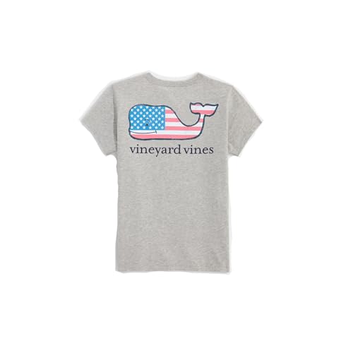 Image of Vineyard Vines Girls' Flag Whale Short-Sleeve Pocket Tee