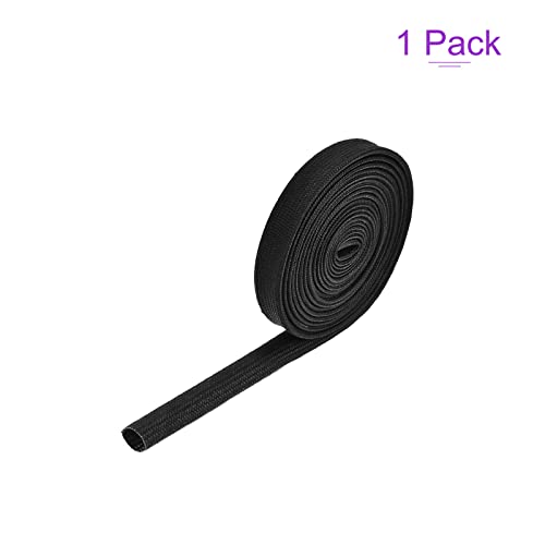 DMiotech 8mmx5m(16.4ft) Glasfaser Hülse Isolierung Klein Linen Stoff Schläuche für Draht Schützen mit Harz Schwarz