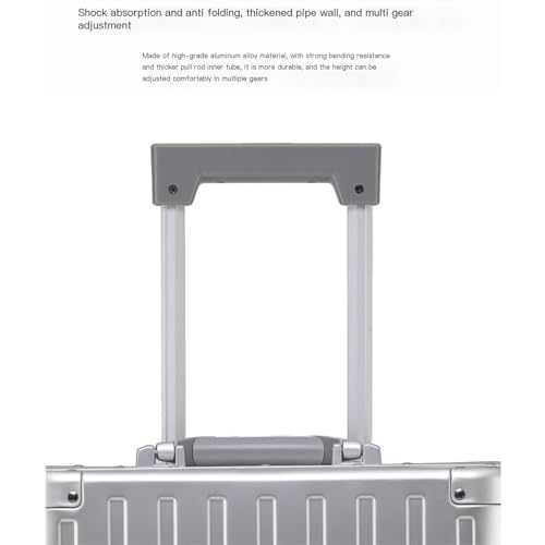 Suitcases Large-Capacity Suitcase Aluminum Alloy Suitcase Long-Distance Sealed Lightweight Suitcase Smooth Trolley Case Suitcases with Wheels (Color : A, Size : 20in)4