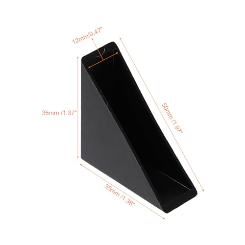 Image of uxcell 8Pcs Plastic Corner Protectors 12x50mm Right Angle Shape Glass Corner Guards Cushion for Corner Protection of Glass, Mirror, Tile, Black