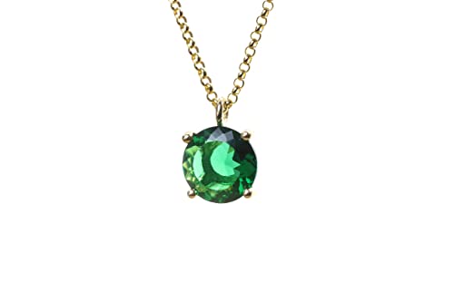 Collier émeraude femme, bijou artisanal en pierre naturelle de mai