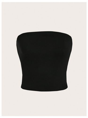 SOLY HUX Women's 6 Piece Tube Top Strapless Sleeveless Slim Fit Solid Bandeau Crop Tops3