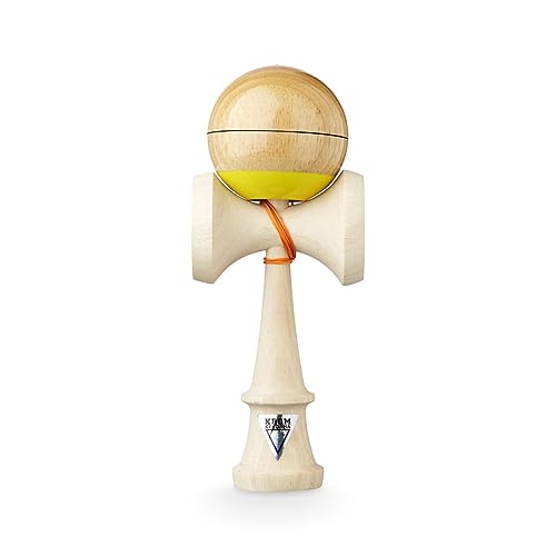 KROM Kendama Nihon SAN - aus Holz für Anfänger und fortgeschrittene Spieler - Nihon SAN - Geschicklichkeitsspiel für drinnen und draußen - Holzspielzeug mit Schnur und Kugel