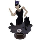 CERÁMICA ESPAÑA | Gitana | Gitana española | Escultura Gitana | La Gitana | Mujer Gitana | Flamenca Negro - Modelo D11 | 100% Hecho a Mano | 18.5x10x29 cm