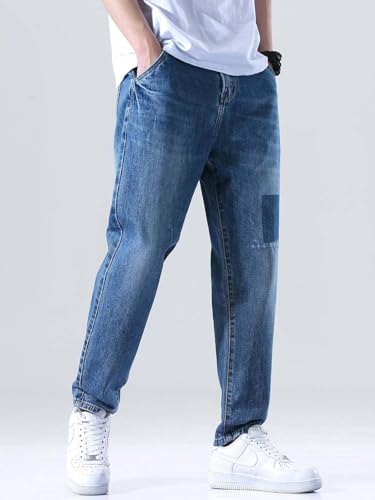 Image of KOTTY Men's Straight Leg Cargo Jeans - Retro Street Style Denim with Utility Pockets