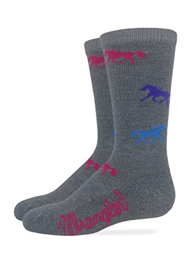 Wrangler Youth Girls Ultra Dri Horse Pattern Crew Socks 1 Pair Pack