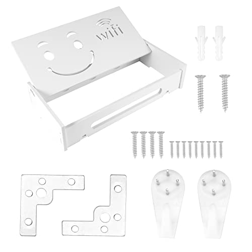 Wisboey Router WiFi Inalámbrico Caja de Almacenamiento Estante de Y Plástico Soporte Colgante de Pared Almacenamiento de Cable Decoración para El Hogar -Grande