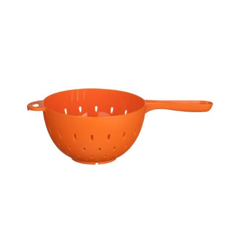 Colander With Handle Orange Plastic
