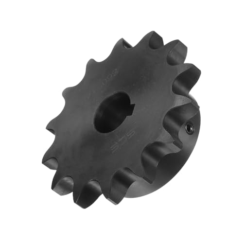 Image of uxcell #60 Chain Roller Sprocket B Type, 7 /8 inch Bore 14 Tooth Single Strand Chain Sprocket, Carbon Steel, Keyway with Set Screws