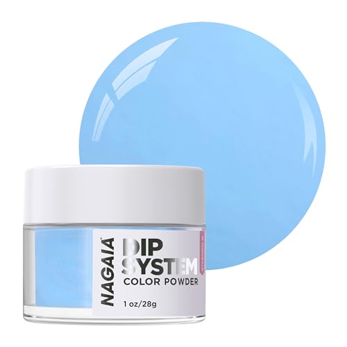Premium NAGAIA Baby Blue Dip Color Nails Dipping Powder, Chip Resistant, No Clumps, No Bumps, For Salon & Home, No UV Curing Needed
