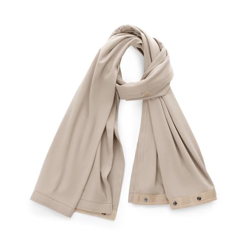 Image of ODODOS Cloud Feeling Customizable Snap Scarf for Women, Casual Convertible Wrap Shawl Cape Cardigans, Shaker Beige