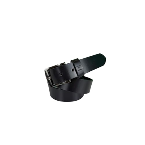 Genuine Leather Belt, Handcrafted, Black, Chrome Buckle, Premium Buff Leather, 40mm Width2