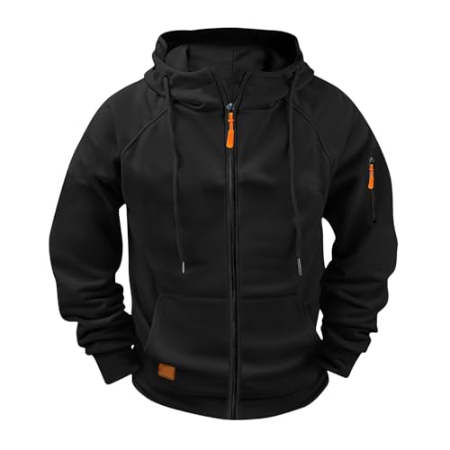 Big and Tall Hoodies for Men Quarter Zip Up Tactical Hoodie Pullover Fall Winter Fashion Hooded Sweatshirt Pockets