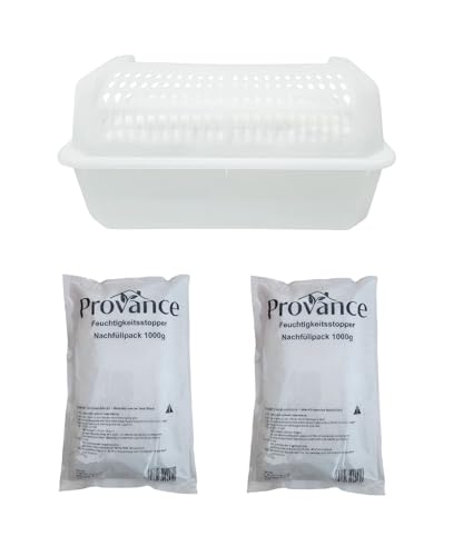 1 – 12 cajas XL deshumidificadores con 2 deshumidificadores de 1000 g (1 caja y 2 gránulos de 1000 g)