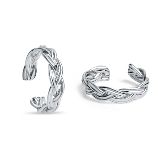 raajraani Pure 925 Sterling Silver Toe Ring for Women | Silver Braid Toe Ring | Silver Finish, No Stone | Gift for Her (4 gms)-picture-26