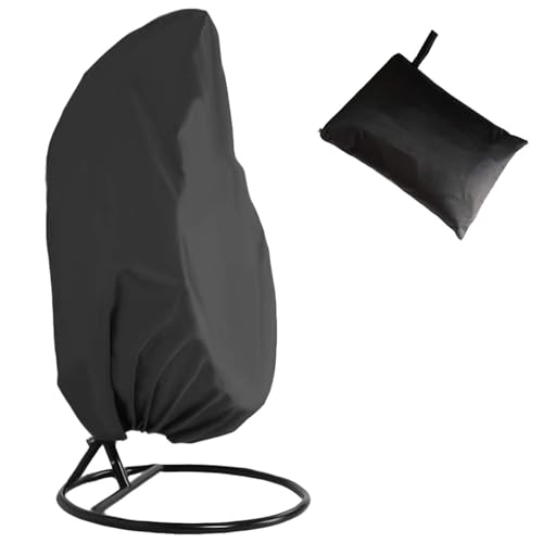 GelldG Housse de Chaise Suspendue, Housse de Protection pour Chaises de Jardin Imperméable Anti-déchirure et Anti-UV Antipoussière pour œufs Chaise Mobilier Extérieur, Noir 115 x 190 cm