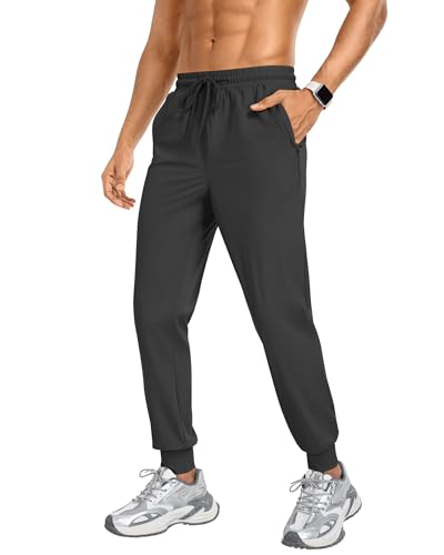 Men's Sweatpants Athletic Pants Joggers with Zipper Pockets Lightweight Quick Dry Workout Track Pants for Gym Running