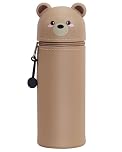 Mulor Animal Shaped Pencil Case Desk Pen Holder for Boys Girls Soft Silicone Kawaii Cute Zipper Closure