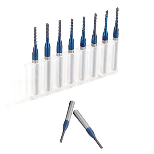 Image of 10Pcs Carbide End Mill Engraving Milling Cutter Blue Corn End Mill Engraving Milling Cutter CNC Router Bits for PCB Machine(1.4mm)