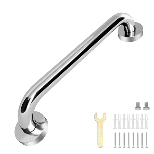 sunzone Barra di sicurezza per il bagno, 30 cm, corrimano in acciaio inox, barre di sicurezza, supporto per corrimano, sicurezza per bagno per disabili, barra di presa per vasca o doccia