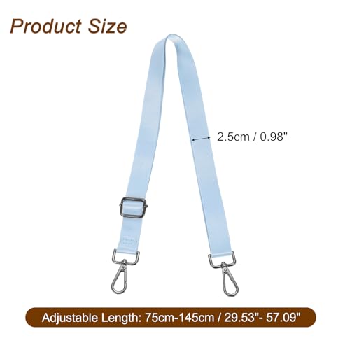 Image of uxcell Wide Shoulder Strap, 2.5cm Adjustable Purse Strap Replacement Crossbody Strap for Shoulder Bag Handbag, Sky Blue, Black Pull Core Buckle