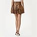 Women Pu Leather Mini A-Line Skirt Autumn Fashion High Waist Irregular Hem Casual Street Outfit Red
