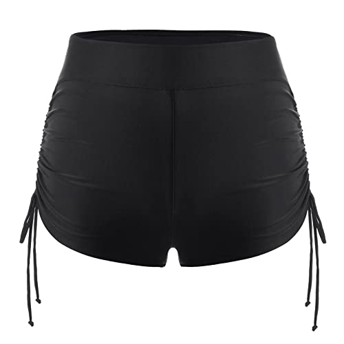 Qvkarw Maiô de duas peças para mulheres, shorts na cintura, praia, alta corrida, biquíni, nadar, plu