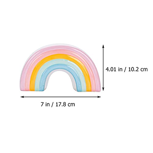 Nuobesty Rainbow Piggy Bank Ceramic Money Bank Decorative Money Box Coin Saving Pot Desktop Ornament For Kids Birthday Gift Keepsakes Table Nursery Decor #TOP1