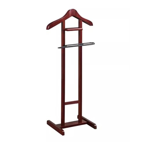Perchero de pie con barra de goma antideslizante para pantalones y colgador de contorno, ideal para trajes y camisas, perfecto para dormitorio, oficina, hotel