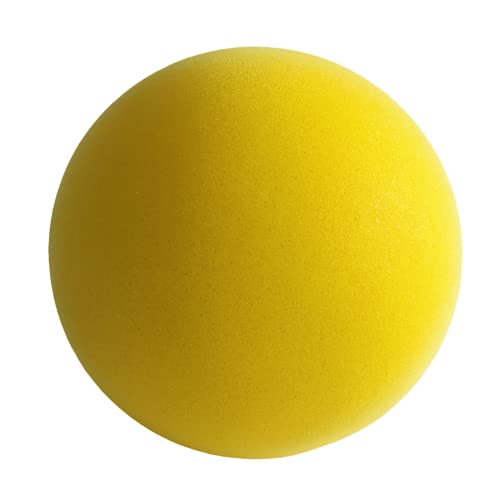 Aiyouwei weicher, geräuschloser Schaumstoffball, Schwammball, Indoor-Aktivitätsball, Kickball, Dodgeball, Spielplatzball (gelb, 15cm)