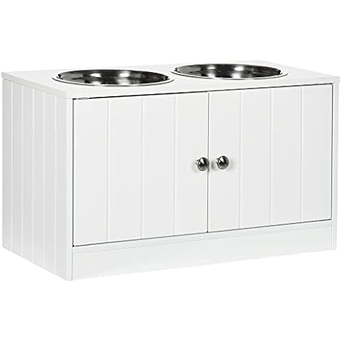 PawHut Raised Dog Feeding Station with Storage thumbnail