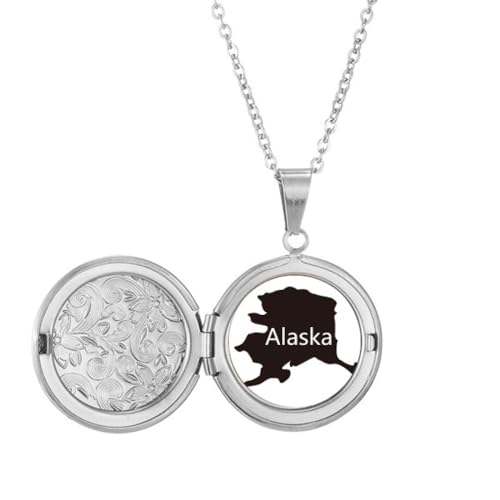 Collier médaillon Alaska USA à rayures, finition haute précision