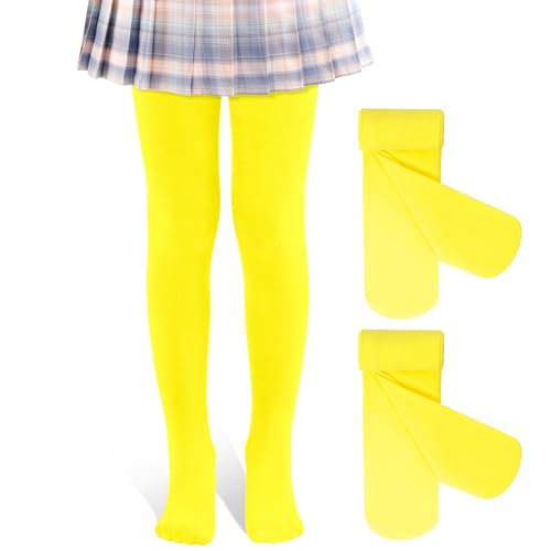 Image of 2 Pack Girls Tights Dance Tights Ballet Girls School uniform Footed Leggings Stockings for Kids 1-13 Years