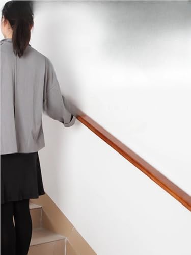 Rampe escalier bois massif 150cm main courante murale 2 points - 5