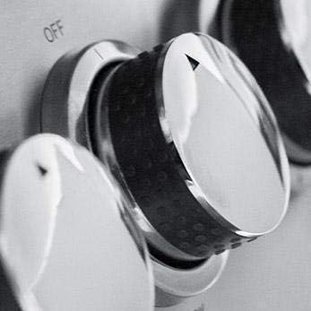 Close-up of a Summerset Sizzler grill control knob