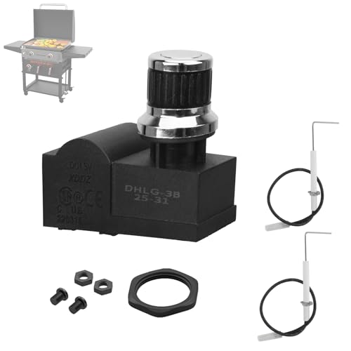 Image of 3 Outlet Grill Igniter Kit for Blackstone 28 inch Griddle with Air Fryers Combo | Electronic Battery Spark Ignitor with Ignition Wires Replacement Parts for Blackstone 28 Inch 2 Burner