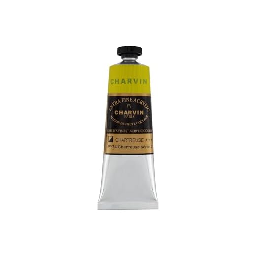 Charvin Extra Fine Professional Acrylic Paint - Chartreuse, 60ml Tube, Triple-Milled, Lightfast Pigments, Open Stock Artist Acrylic Paints in Nature-Inspired Hues