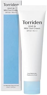 Torriden Dive In Mild Sun Cream SPF 50+ PA++++ (60ml) | Korean Mineral Sunscreen with Hyaluronic Acid & Zinc Oxide | Lightweight, Non Greasy, Broad Spectrum UV Protection | For Sensitive Skin