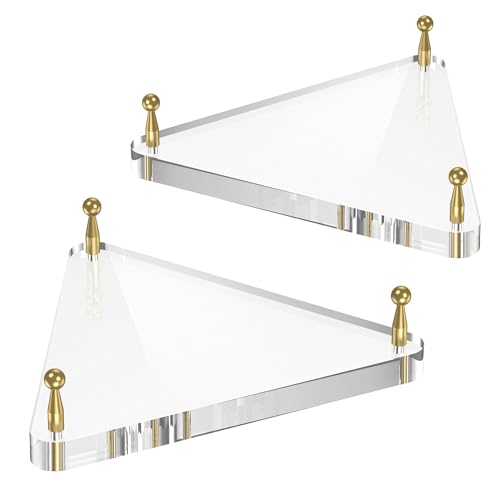 SVENJBB Clear Acrylic Basketball Holder, Display Stand for Football, Soccer, Volleyball, Ball Stand with Gold Pegs & Rubber Feet for Displaying Sports Memorabilia, 2 Pack
