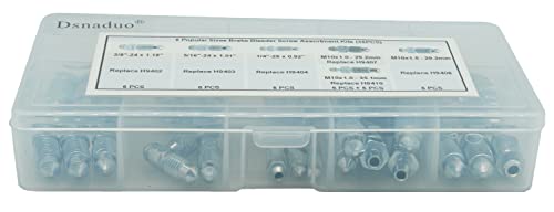 Dsnaduo 36 Pcs Bleeder Valve,Brake Bleeder Screw Assortment Kit Replace H9402-6, H9403-6, H9404-6, H9406-6, H9407-6, H9410-6 #TOP5
