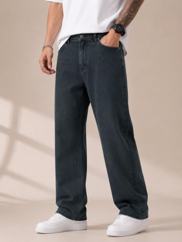 Image of Men's Comfortable Casual Denim Jeans || Straight Fit (Jean) for Men || Regular Fit Mid Rise Flat Front Full Length Jeans for Men| Modern & Fashionable for Casualwear