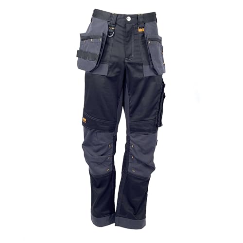 DEWALT Dewharr3433-tb Harrison Pro Pantalon Stretch pour Homme Tour de Taille 86,4 cm Jambe 83,8 cm Noir/Gris 34W 33L UK