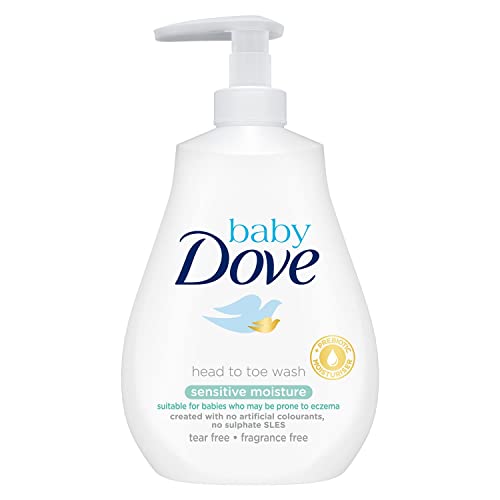 Baby Dove - Jabón de cabeza a dedo del pie con fragancia sensible a la humedad, 400 ml