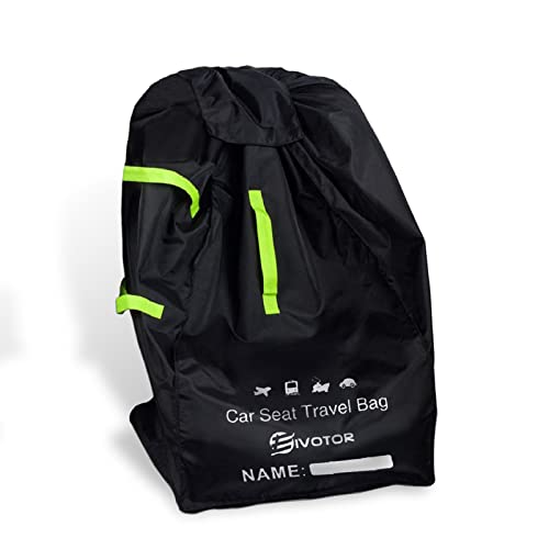 Durable Car Seat Travel Bag, EIVOTOR Gate Check Bag for Baby Car Seats & Booster Seats, Easy Carry Gate Check Bag for Airport, Foldable with Pouch, Padded Straps