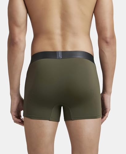 Image of Jockey IC28 Men's Tactel Microfiber Elastane Stretch Solid Trunk with Moisture Move Treatment (Pack of 2)