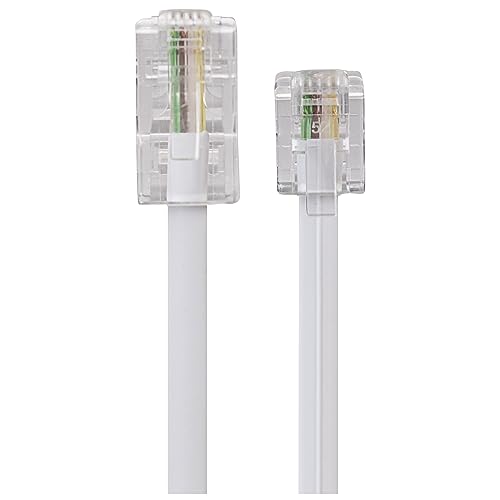 Maplin RJ11 Connector to RJ45 Plug Telephone Cable, 1m White - Image 2