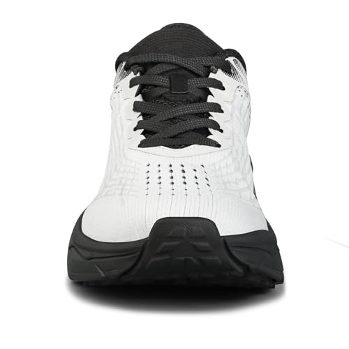 Image of Men's Slip on Walking Sneakers - Lightweight Running Shoes - Cushioned Comfort for Gym, Training, Tennis, Workout - Athletic Fashion - Black /Beige Size 6.5-13