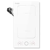 Cooksir Piano Cottura Induzione Bianco 2 Fuochi con Spina, Piano a Induzione 3500W con Zona Flessibile, Induzione 2 Fuochi Incasso 29CM, Comando a Cursore Circolare, Blocco di Sicurezza, Timer, 220V