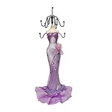 WE 10' Jewelry Stand Holder Mannequin Necklace Display Orgaziner Purple Evening Gown Jewelry Stand