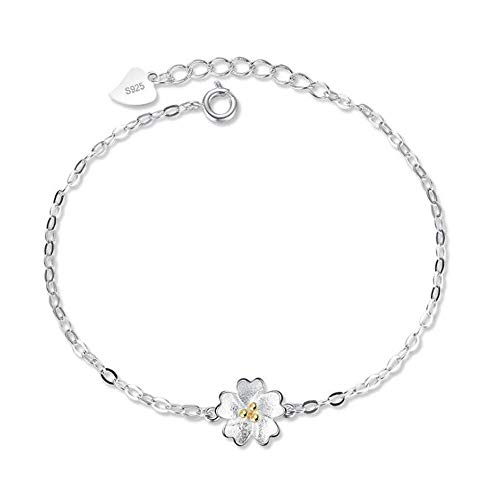 Bracelet femme fleur léger 19,5cm fin pour peau sensible